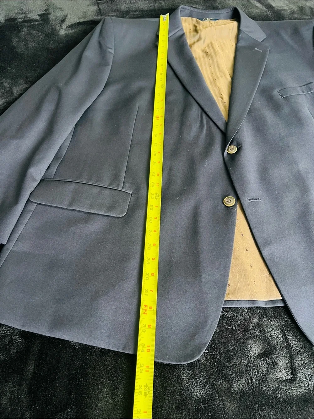 100% Wool Joseph & Feiss Navy Sport Coat with Golden Brown Lining